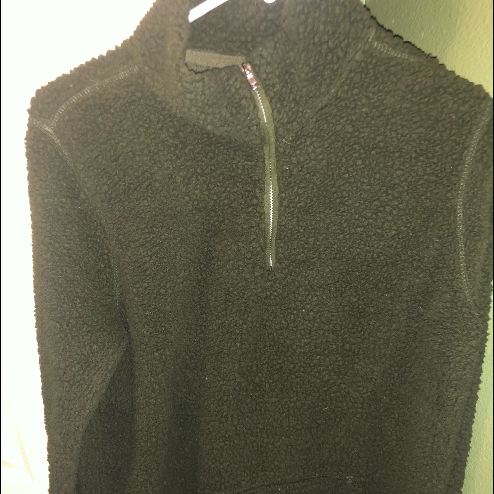 Olive green fluffy soft sweater w zipper
